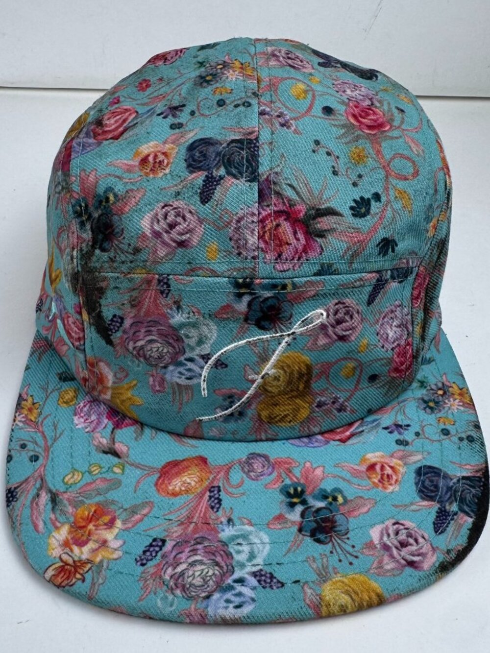 Pukka 5 Panel Floral Camp Snapback Multicolor Black oil Stained Flat Brim Cap